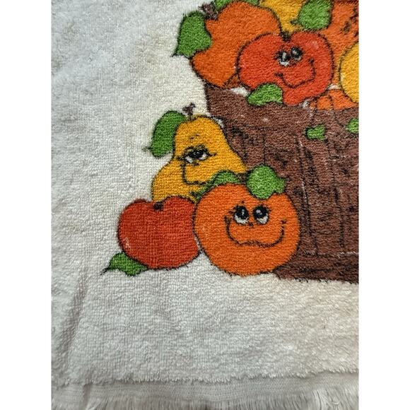 vtg nancy lynn anthropromorphic Fruit Hand Dish towel Funny Faces Retro Rare - Picture 5 of 5